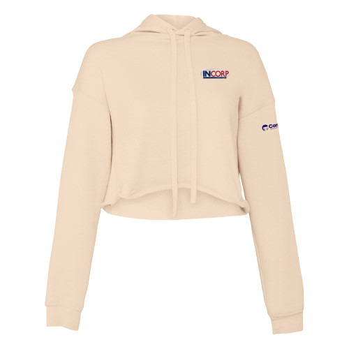 Bella + Canvas Womens Heather Dust Cropped Fleece Hood-Incorp