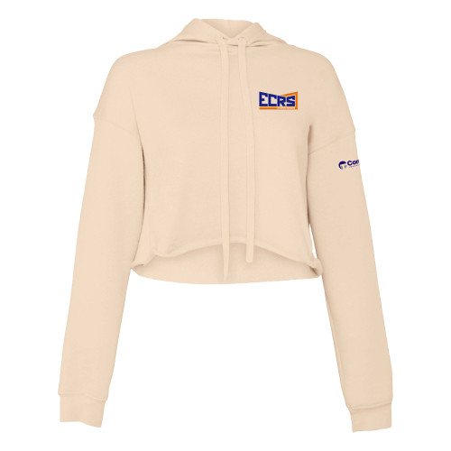 Bella + Canvas Womens Heather Dust Cropped Fleece Hood-ECRS