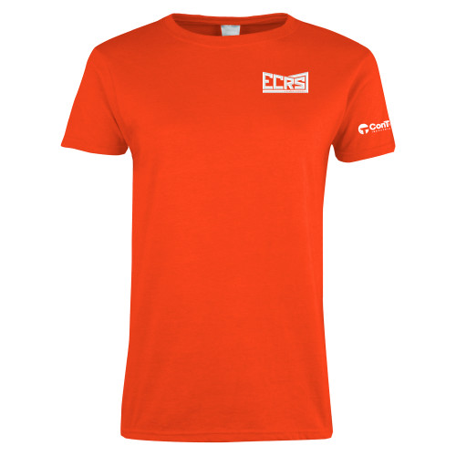 Womens Orange Short Sleeve Tee-ECRS