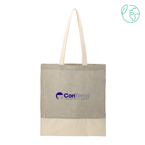Split Recycled Grey Cotton Twill Convention Tote-ConTeras Industrial Group