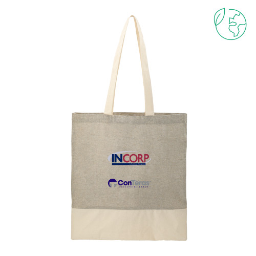 Split Recycled Grey Cotton Twill Convention Tote-Incorp ConTeras Cobrand