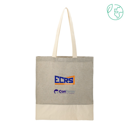 Split Recycled Grey Cotton Twill Convention Tote-ECRS ConTeras Cobrand
