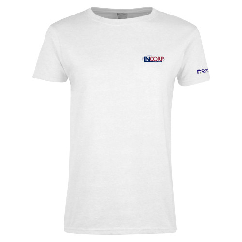 Womens White Short Sleeve Tee-Incorp