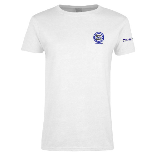 Womens White Short Sleeve Tee-Performance Insulation Contractors