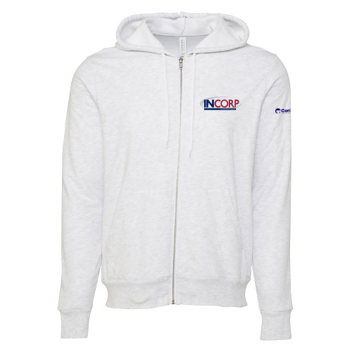 Bella + Canvas Ash Grey Full Zip Hood-Incorp