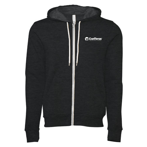 Bella + Canvas Dark Grey Heather Full Zip Hood-ConTeras Industrial Group