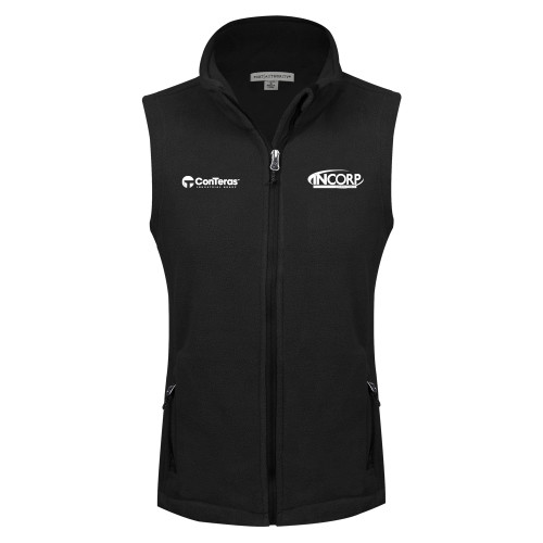 Womens Black Fleece Full Zip Vest-ConTeras Industrial Group