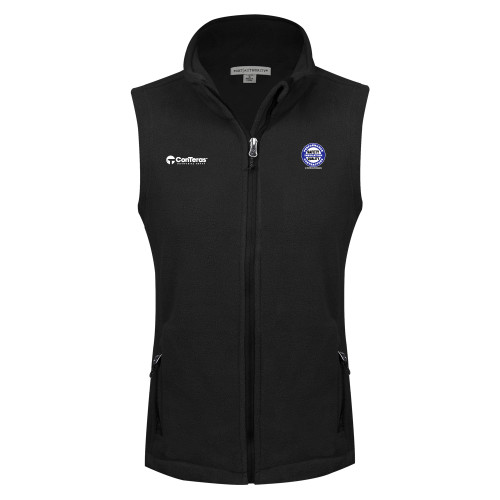 Womens Black Fleece Full Zip Vest-Performance Insulation Contractors