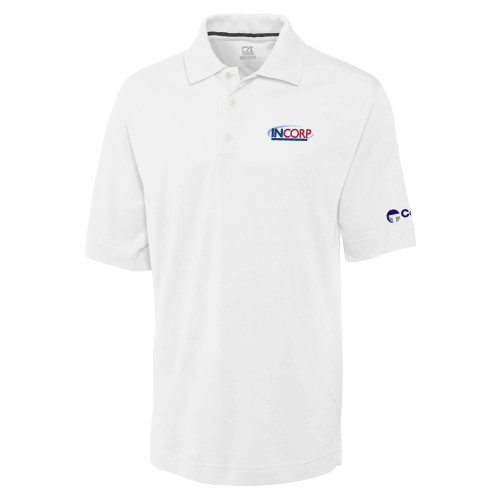 C&B White Advantage TriBlend Pique Polo-Incorp