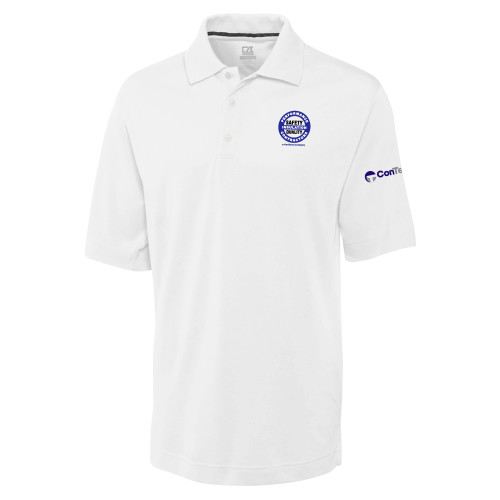 C&B White Advantage TriBlend Pique Polo-Performance Insulation Contractors
