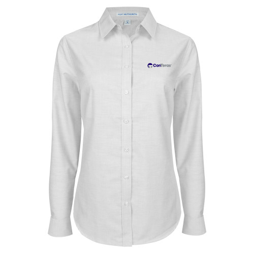 Womens White Oxford Shirt-ConTeras Industrial Group
