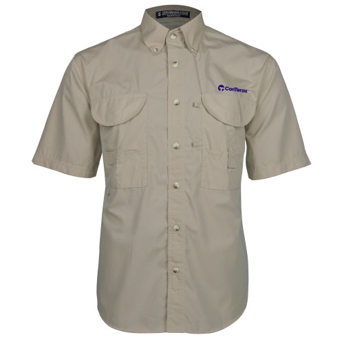 Khaki Fishing Shirt Performance Short Sleeve-ConTeras Industrial Group