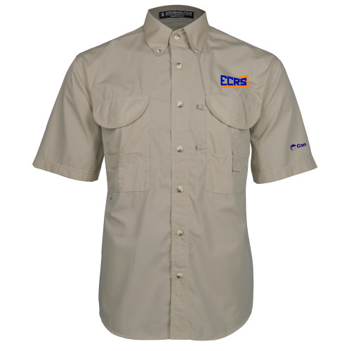 Khaki Fishing Shirt Performance Short Sleeve-ECRS