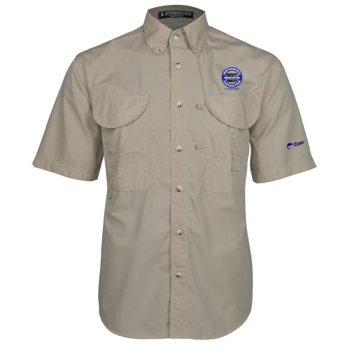 Khaki Fishing Shirt Performance Short Sleeve-Performance Insulation Contractors