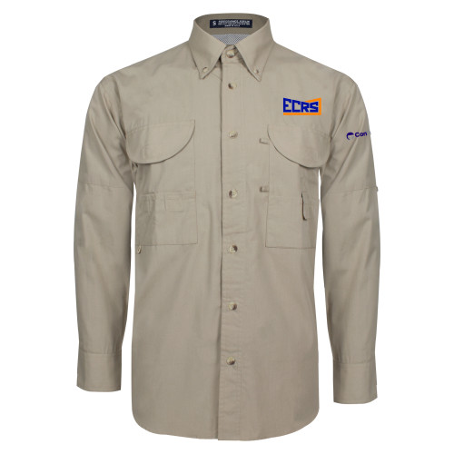 Khaki Fishing Shirt Performance Long Sleeve-ECRS