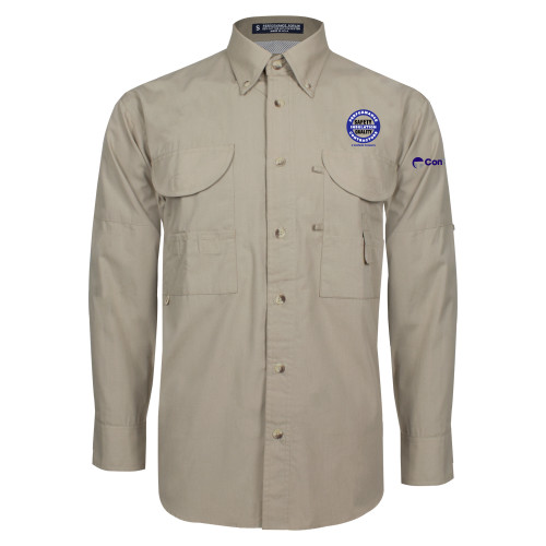 Khaki Fishing Shirt Performance Long Sleeve-Performance Insulation Contractors