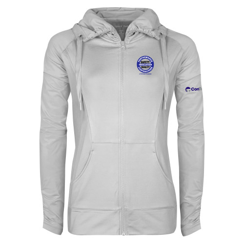 Womens White Sport Wick Stretch Full Zip Jacket-Performance Insulation Contractors