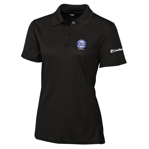 C&B Womens Black Clique Ice Pique Polo-Performance Insulation Contractors