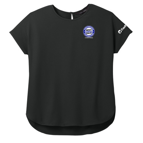 Mercer + Mettle Womens Black Stretch Crepe Crew-Performance Insulation Contractors