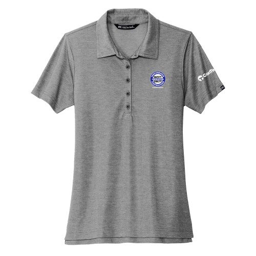 TravisMathew Womens Grey Heather Oceanside Polo-Performance Insulation Contractors