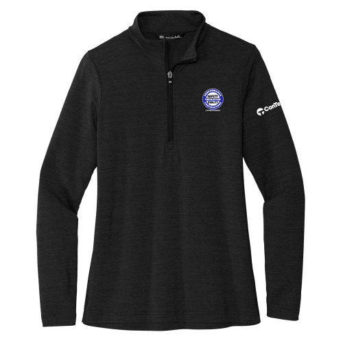TravisMathew Womens Black Crestview 1/4 Zip-Performance Insulation Contractors