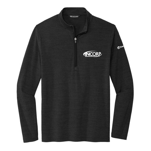 TravisMathew Black Crestview 1/4 Zip Pullover-Incorp