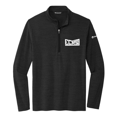 TravisMathew Black Crestview 1/4 Zip Pullover-ECRS