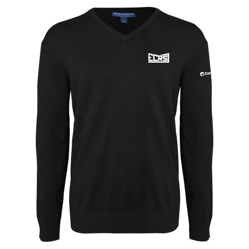 Black VNeck Sweater-ECRS