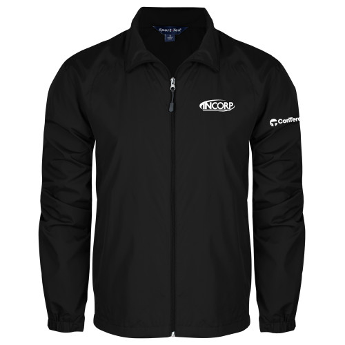 Black Full Zip Wind Jacket-Incorp