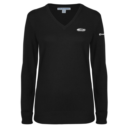 Womens Black VNeck Sweater -Incorp