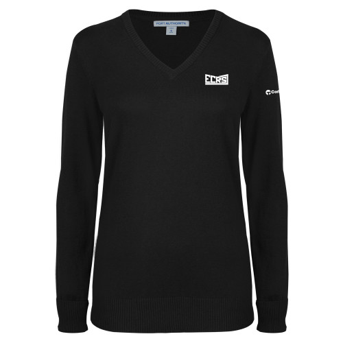 Womens Black VNeck Sweater -ECRS