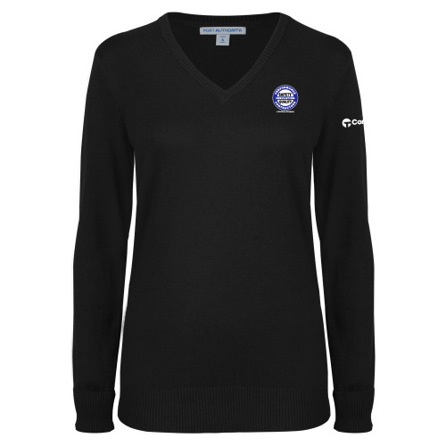 Womens Black VNeck Sweater -Performance Insulation Contractors