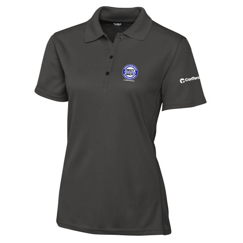 C&B Womens Dark Grey Clique Ice Pique Polo-Performance Insulation Contractors