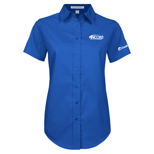 Womens Royal Twill Button Up Short Sleeve -Incorp