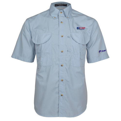 Light Blue Fishing Shirt Performance Short Sleeve -Incorp