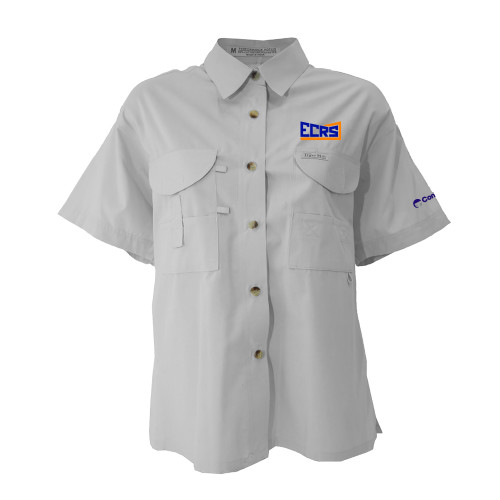 Womens White Fishing Shirt Performance Short Sleeve -ECRS