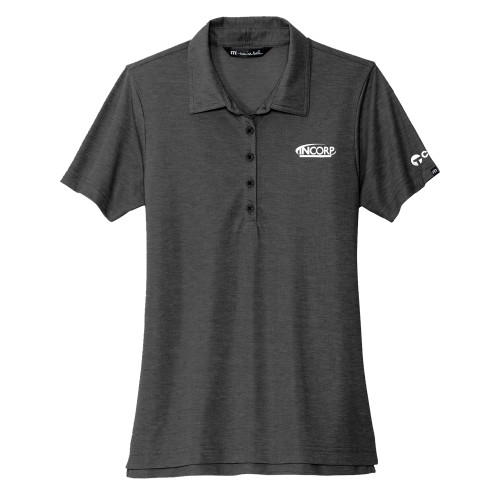 TravisMathew Womens Black Heather Oceanside Polo-Incorp