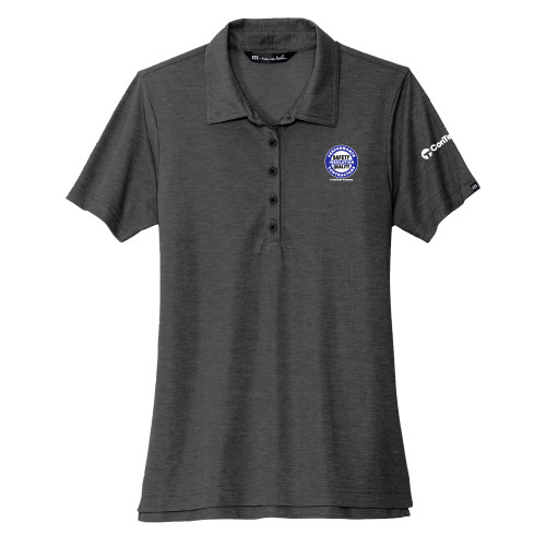 TravisMathew Womens Black Heather Oceanside Polo-Performance Insulation Contractors
