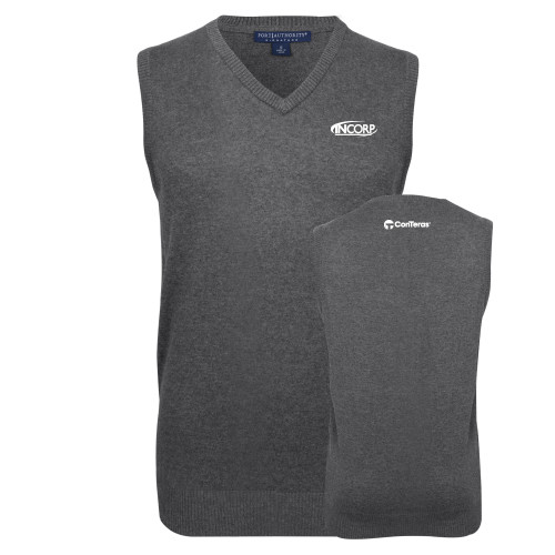 Charcoal VNeck Sweater Vest-Incorp