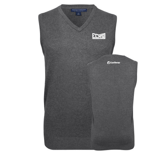 Charcoal VNeck Sweater Vest-ECRS