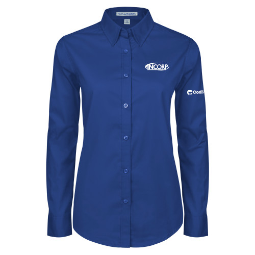 Womens Royal Twill Button Down Long Sleeve -Incorp