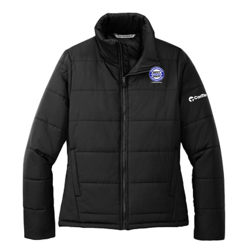 Womens Black Puffer Jacket-Performance Insulation Contractors