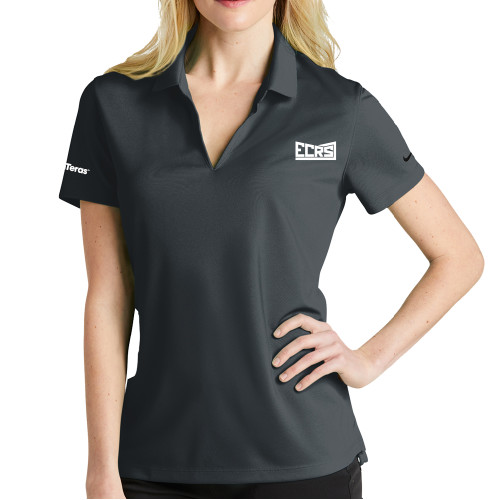Nike Womens Charcoal Dri Fit Micro Pique Polo-ECRS