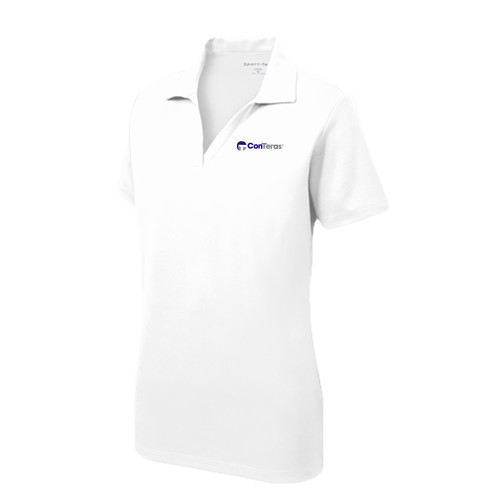 Womens White Dry Mesh Polo-ConTeras Industrial Group