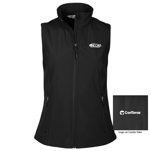 Womens Black Core Softshell Vest-Incorp