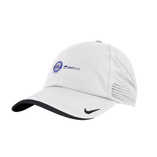Nike White Dri Fit Perforated Hat-Performance Insulation Contractors ConTeras CoBrand