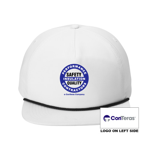 Retro White/Black Rope Cap-Performance Insulation Contractors ConTeras CoBrand