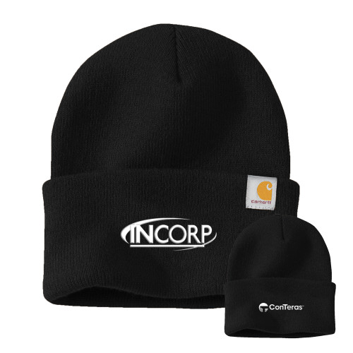 Carhartt Black Knit Beanie w/Cuff-Incorp ConTeras CoBrand