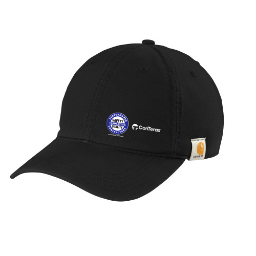 Carhartt Black Cotton Adjustable Canvas Hat-Performance Insulation Contractors ConTeras CoBrand