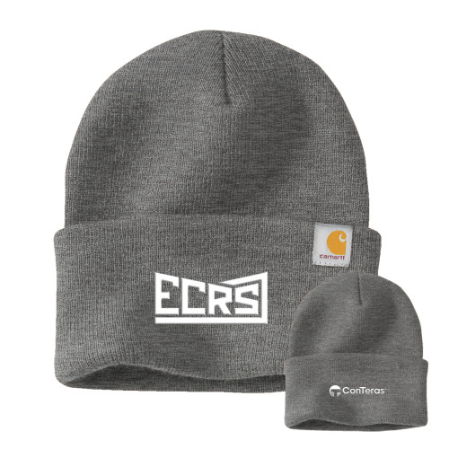 Carhartt Heather Grey Knit Beanie w/Cuff-ECRS ConTeras CoBrand